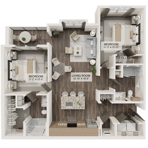 B1 Floor Plan at Terrassa Luxury Apartments, Saint Augustine, FL 32084